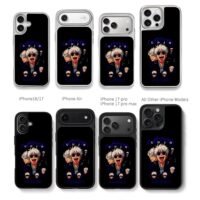 Multiple Satoru Gojo JJK anime art Chris Brown Phone Case Black Electroplated Silver For Iphone 11 To 17