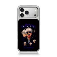 Multiple Satoru Gojo JJK anime art iPhone 17 Pro Max Electroplated Silver Case1