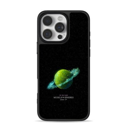 Music of Spheres green ring planet iPhone 16 Pro Max Black Case