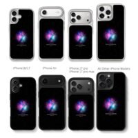 Music of the Spheres galaxy nebula Chris Brown Phone Case Black Electroplated Silver For Iphone 11 To 17