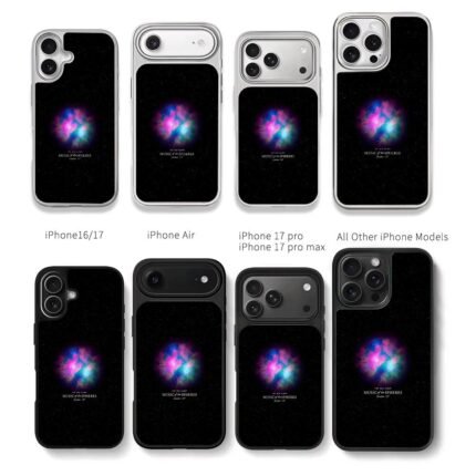 Music of the Spheres galaxy nebula Chris Brown Phone Case Black Electroplated Silver For Iphone 11 To 17