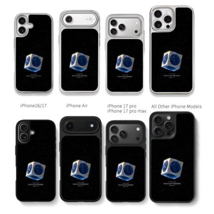 Music of the Spheres space cube art Chris Brown Phone Case Black Electroplated Silver For Iphone 11 To 17
