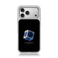 Music of the Spheres space cube art iPhone 17 Pro Max Electroplated Silver Case1