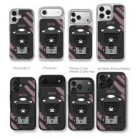 Mutebi gas mask cat circuit board Chris Brown Phone Case Black Electroplated Silver For Iphone 11 To 17