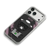 Mutebi gas mask cat circuit board iPhone 17 Pro Max Electroplated Silver Case2