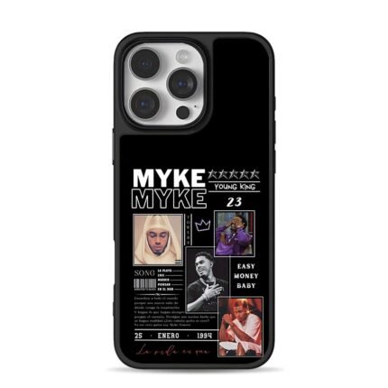 Myke Towers photo collage with text iPhone 16 Pro Max Black Case