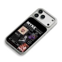 Myke Towers photo collage with text iPhone 17 Pro Max Electroplated Silver Case2