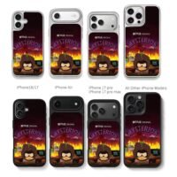 Mysterion South Park Netflix fire Chris Brown Phone Case Black Electroplated Silver For Iphone 11 To 17