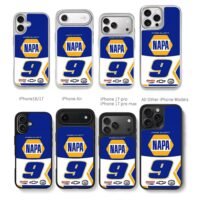 NAPA 9 Chase Elliott NASCAR Chris Brown Phone Case Black Electroplated Silver For Iphone 11 To 17