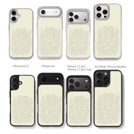 Naruto Akatsuki members line art Chris Brown Phone Case Black Electroplated Silver For Iphone 11 To 17