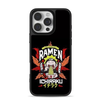 Naruto eating Ichiraku ramen iPhone 16 Pro Max Black Case