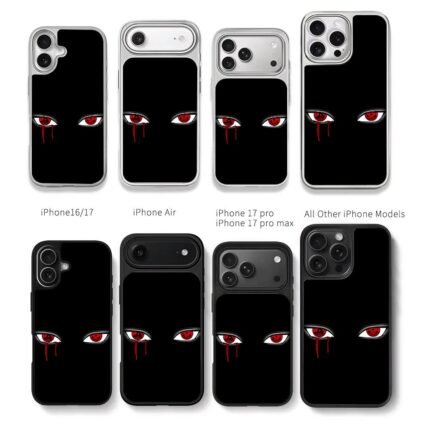 Naruto Itachi Sharingan blood eyes Chris Brown Phone Case Black Electroplated Silver For Iphone 11 To 17