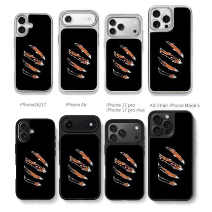 Naruto Kurama Claw Slash Red Eye Chris Brown Phone Case Black Electroplated Silver For Iphone 11 To 17