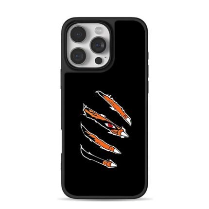 Naruto Kurama Claw Slash Red Eye iPhone 16 Pro Max Black Case