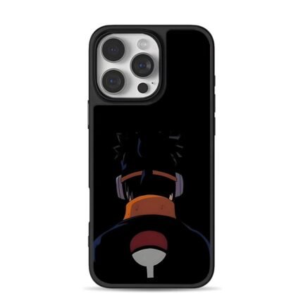 Naruto Obito Uchiha back with logo iPhone 16 Pro Max Black Case