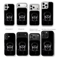 Naruto Pain anime head portrait Chris Brown Phone Case Black Electroplated Silver For Iphone 11 To 17