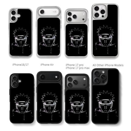 Naruto Pain anime head portrait Chris Brown Phone Case Black Electroplated Silver For Iphone 11 To 17
