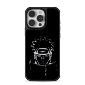 Naruto Pain anime head portrait iPhone 16 Pro Max Black Case