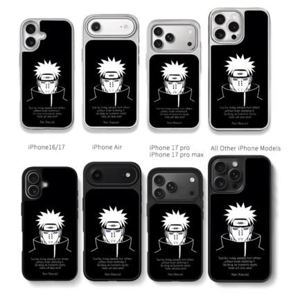 Naruto Pain portrait with quote Chris Brown Phone Case Black Electroplated Silver For Iphone 11 To 17