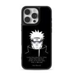 Naruto Pain portrait with quote iPhone 16 Pro Max Black Case