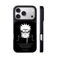 Naruto Pain portrait with quote iPhone 17 Pro Max Black Case