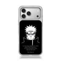Naruto Pain portrait with quote iPhone 17 Pro Max Electroplated Silver Case1