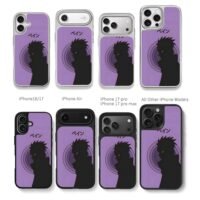 Naruto Pain rinnegan purple shadow Chris Brown Phone Case Black Electroplated Silver For Iphone 11 To 17