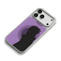 Naruto Pain rinnegan purple shadow iPhone 17 Pro Max Electroplated Silver Case2