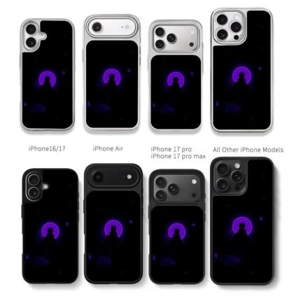 Naruto Pain silhouette purple glow Chris Brown Phone Case Black Electroplated Silver For Iphone 11 To 17