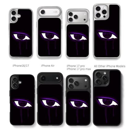 Naruto Rinnegan purple dripping eye Chris Brown Phone Case Black Electroplated Silver For Iphone 11 To 17