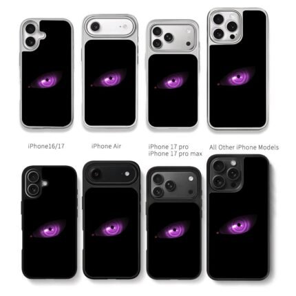 Naruto Rinnegan purple eye Chris Brown Phone Case Black Electroplated Silver For Iphone 11 To 17