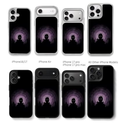 Naruto Uchiha Rinnegan silhouette Chris Brown Phone Case Black Electroplated Silver For Iphone 11 To 17