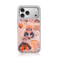 Naruto Uzumaki peach ramen collage iPhone 17 Pro Max Electroplated Silver Case1