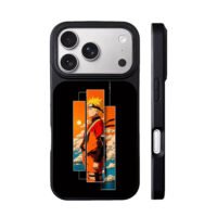 Naruto Uzumaki sunset sky panel art iPhone 17 Pro Max Black Case