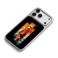 Naruto Uzumaki sunset sky panel art iPhone 17 Pro Max Electroplated Silver Case2