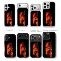 Naruto Uzumaki with Kurama in flame Chris Brown Phone Case Black Electroplated Silver For Iphone 11 To 17