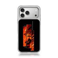 Naruto Uzumaki with Kurama in flame iPhone 17 Pro Max Electroplated Silver Case1