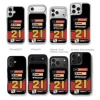 NASCAR 21 Ford Motorcraft race Chris Brown Phone Case Black Electroplated Silver For Iphone 11 To 17