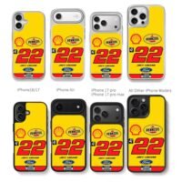 NASCAR 22 Logano Shell Pennzoil Ford Chris Brown Phone Case Black Electroplated Silver For Iphone 11 To 17
