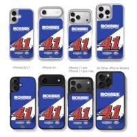 NASCAR 41 Ford Mohawk Racing Chris Brown Phone Case Black Electroplated Silver For Iphone 11 To 17