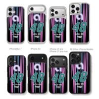NASCAR 48 Hendrick racing stripes Chris Brown Phone Case Black Electroplated Silver For Iphone 11 To 17