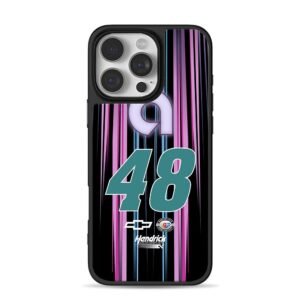 NASCAR 48 Hendrick racing stripes iPhone 16 Pro Max Black Case