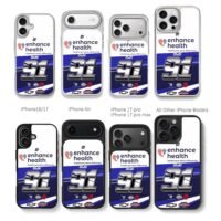 NASCAR 91 Chevy enhance health Chris Brown Phone Case Black Electroplated Silver For Iphone 11 To 17