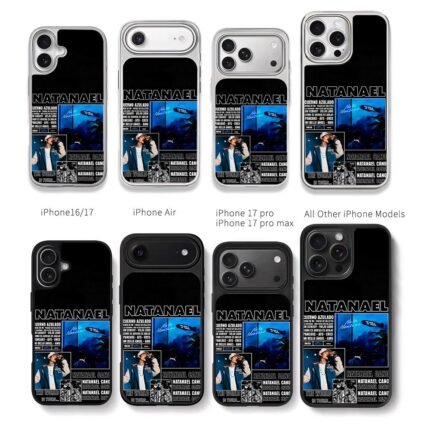 Natanael Cano collage text airship Chris Brown Phone Case Black Electroplated Silver For Iphone 11 To 17