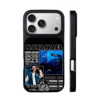 Natanael Cano collage text airship iPhone 17 Pro Max Black Case