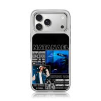 Natanael Cano collage text airship iPhone 17 Pro Max Electroplated Silver Case1