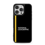 National Geographic yellow stripe iPhone 16 Pro Max Black Case