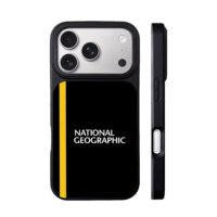 National Geographic yellow stripe iPhone 17 Pro Max Black Case