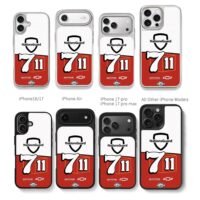 NationsGuard 7 11 NASCAR 75th Chevy Chris Brown Phone Case Black Electroplated Silver For Iphone 11 To 17