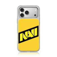 NAVI CSGO logo on yellow iPhone 17 Pro Max Electroplated Silver Case1